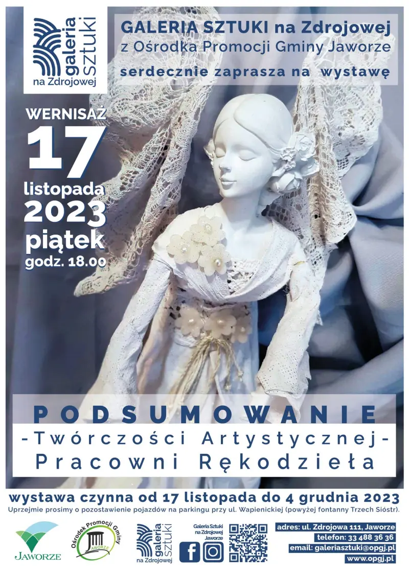 Podsumowanie twórczości artystycznej pracowni rękodzieła Wernisaż 17 listopada 2023 Podsumowanie twórczości artystycznej pracowni rękodzieła Wernisaż 17 listopada 2023