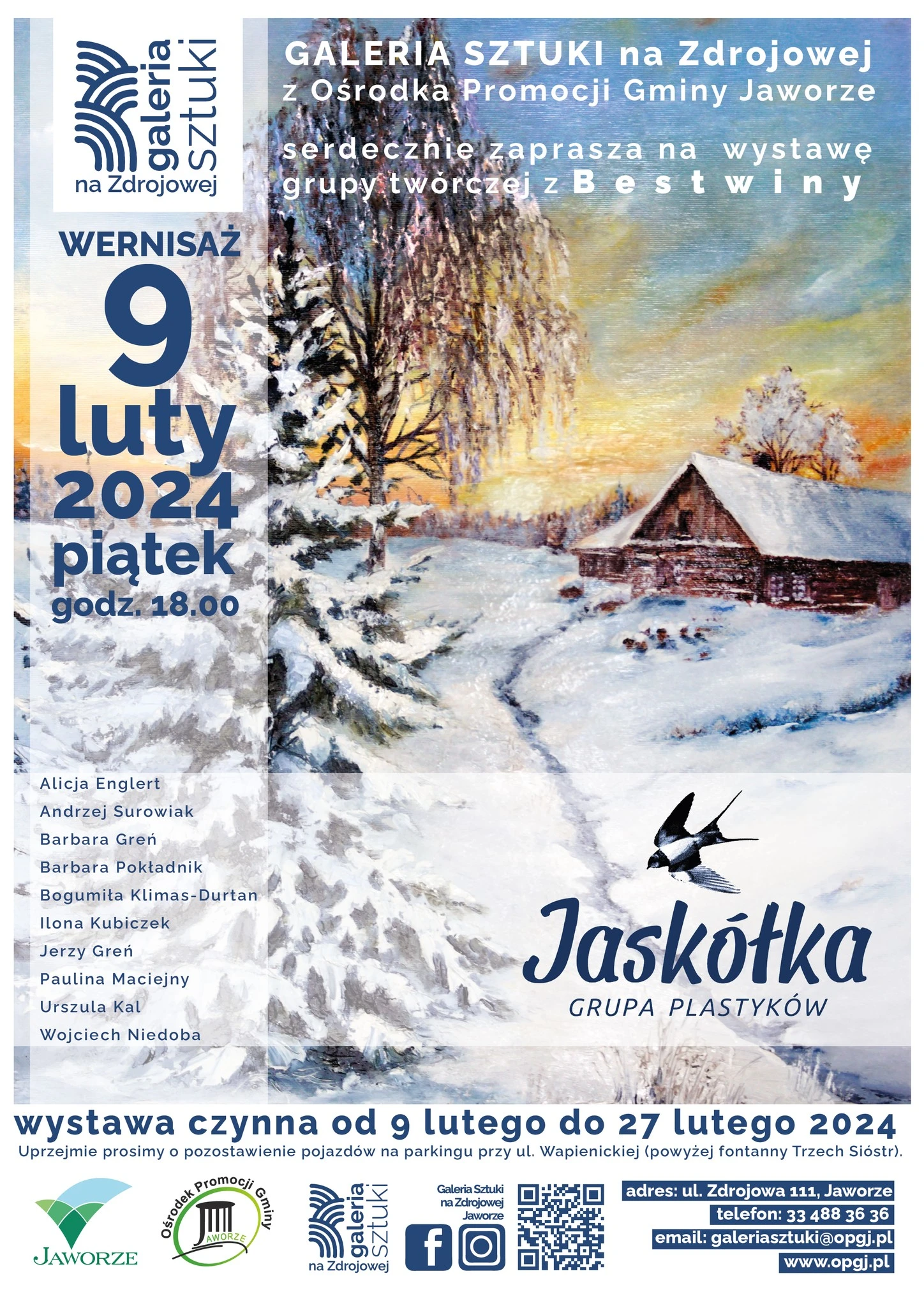 Wernisaż wystawy grupy plastyków Jaskółka z Bestwiny Wernisaż wystawy grupy plastyków Jaskółka z Bestwiny